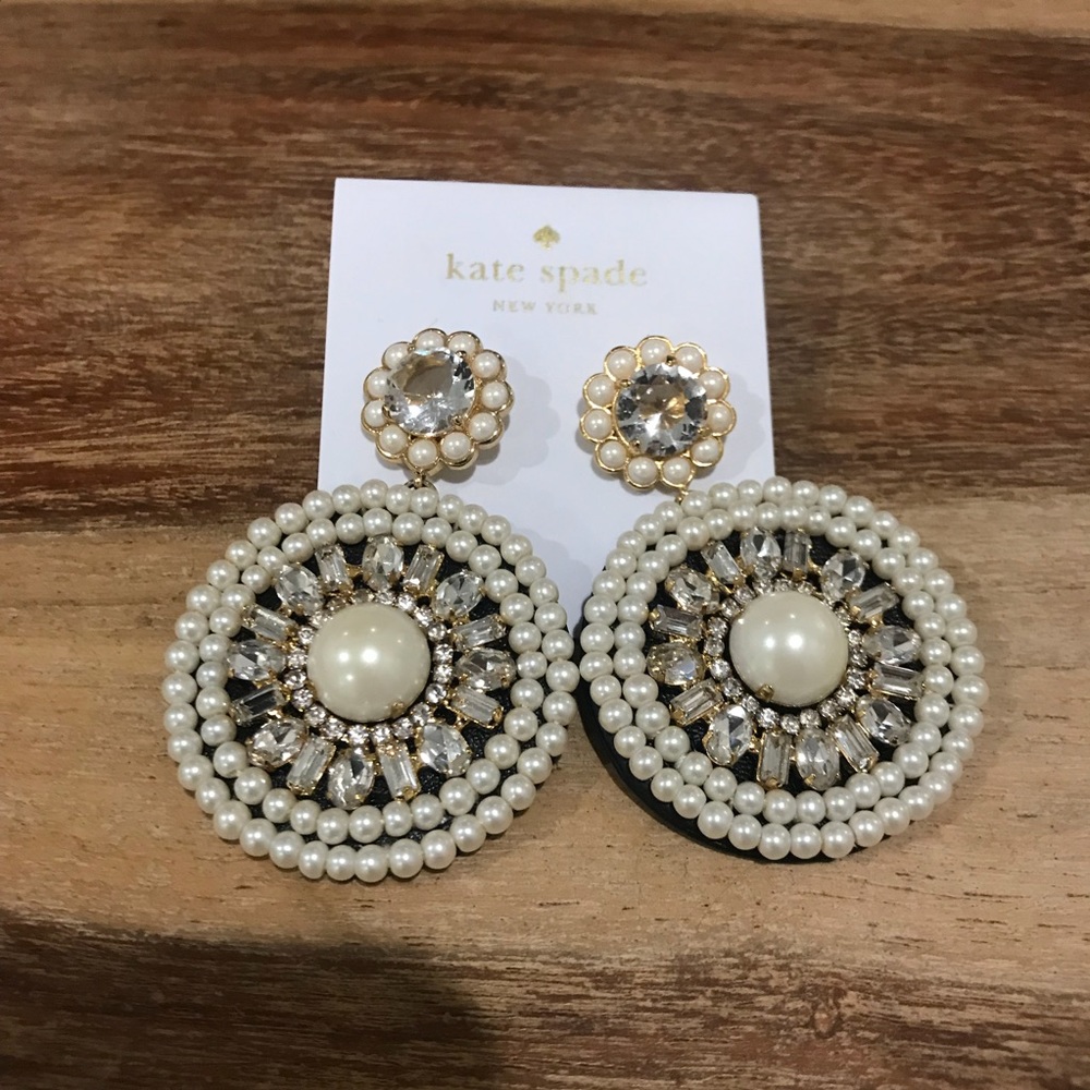 Kate Spade Luminous Pearl &Gold Statement Earrings